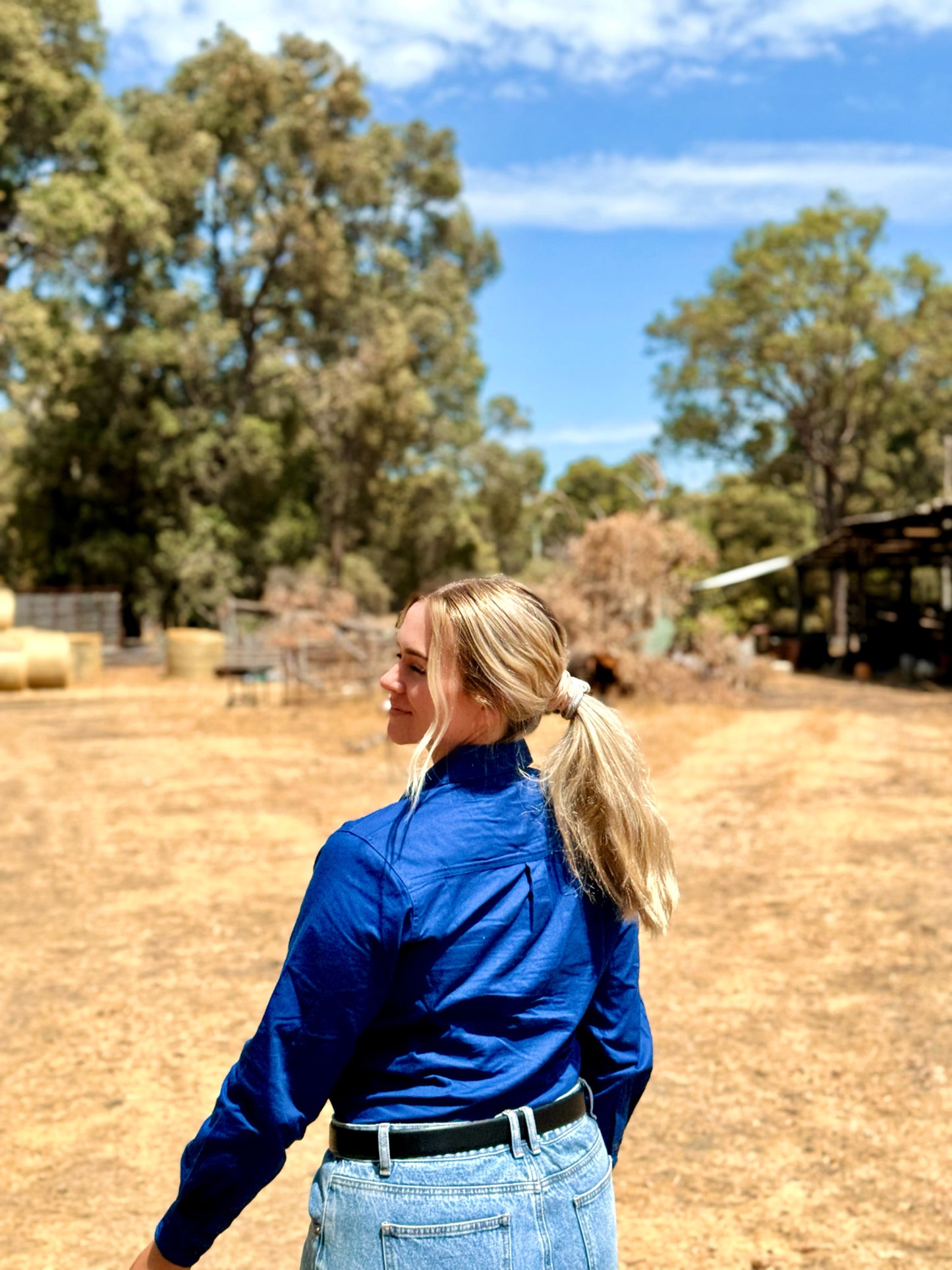 Women's Deep Blue Work Shirt