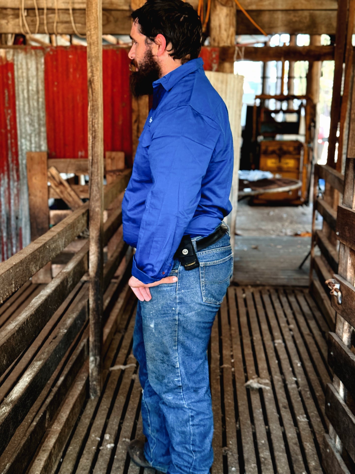 Men’s Deep Blue Work Shirt