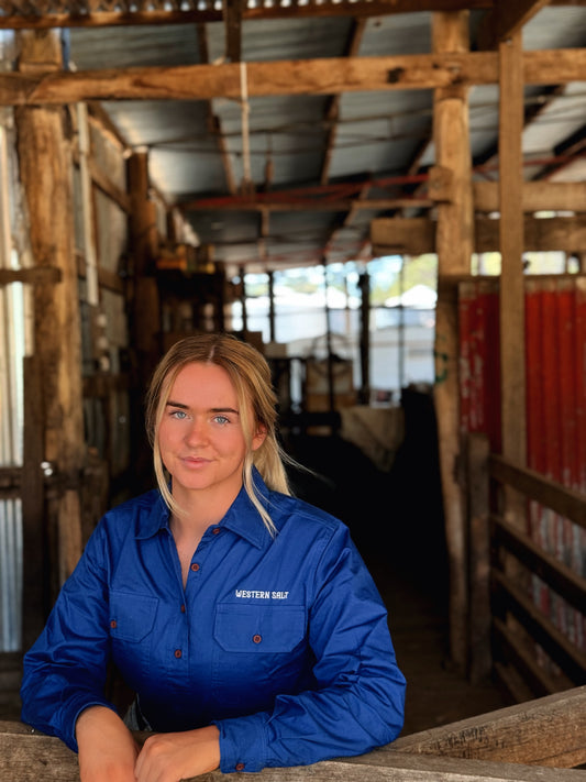 Women's Deep Blue Work Shirt