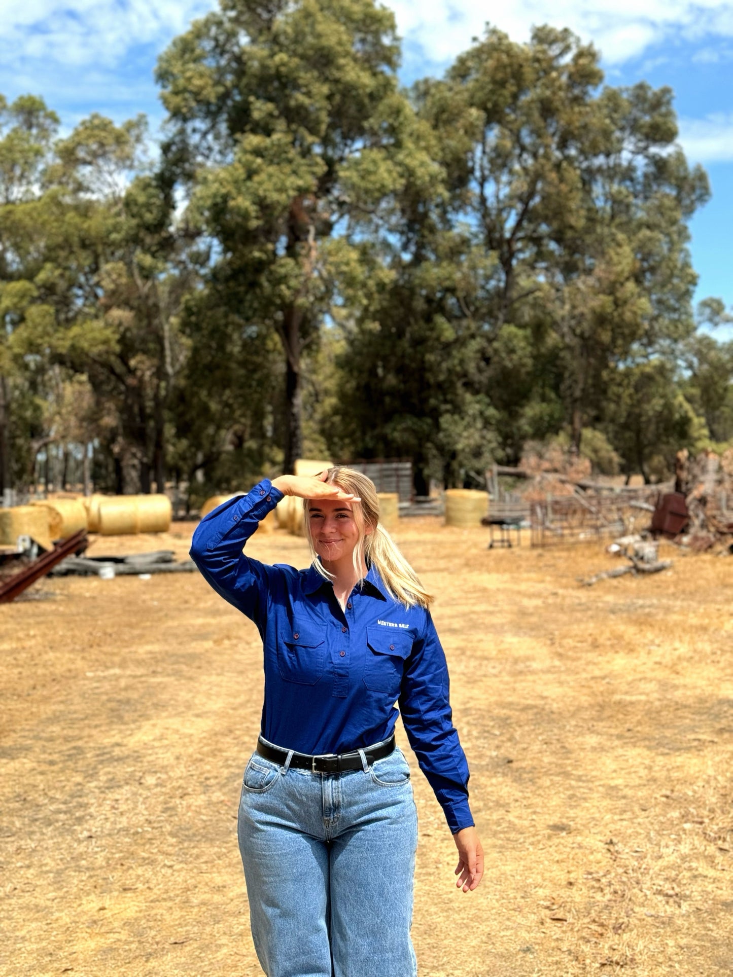 Women's Deep Blue Work Shirt